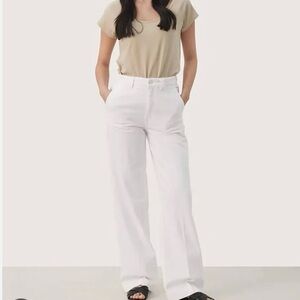 Part Two Gianni Jeans in White Wide Leg Minimalist Full Length Pants size 30